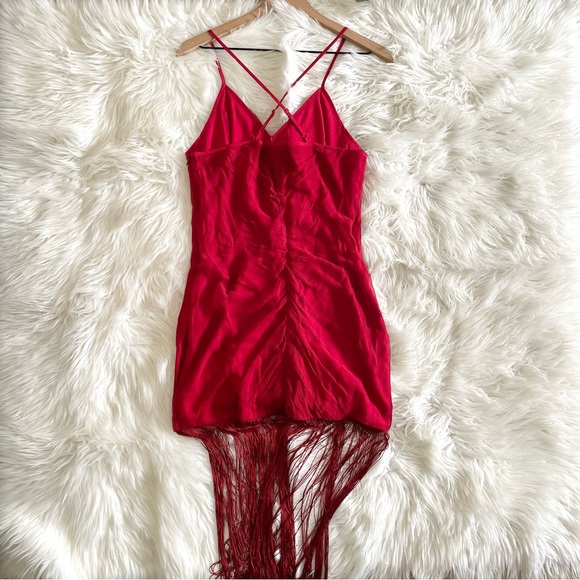 Vineet Bahl Anthropologie Red Sleeveless V-Neck Fringe Maxi Dress NWT Medium - Picture 14 of 16